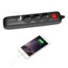 Adam Hall Power Strip 8747S3 USB (Schuko/M-Regleta 3 Schuko/H + 2 USB)