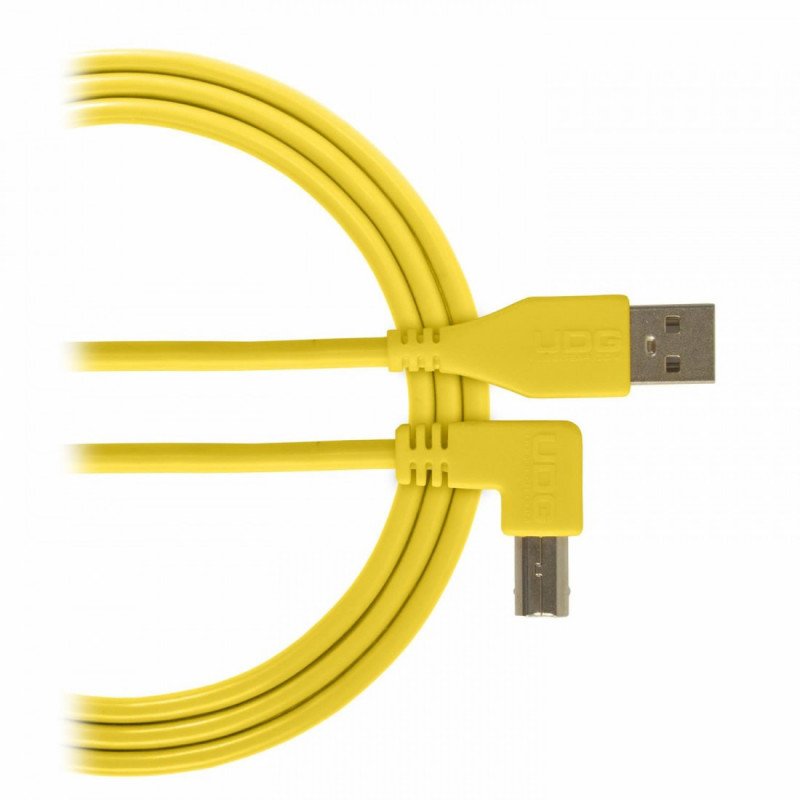 UDG Ultimate Audio Cable USB 2.0 A-B Yellow Angled 1m (USB A/M-USB B/M)