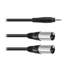 Omnitronic Cable 30225158 1.5m (Minijack/M Stereo-2 XLR/M)