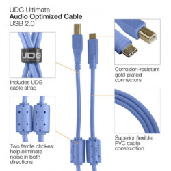 UDG Ultimate Audio Cable USB 2.0 C-B Light Blue Straight 1.5m (USB C/M-USB B/M)