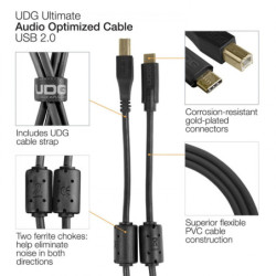 UDG Ultimate Audio Cable USB 2.0 C-B Black Straight 1.5m (USB C/M-USB B/M)